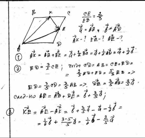 На сторонах АВ ВС паралелограма АВСD взято точки E i F відповідно,при чому АЕ=5/6 АВ, ВF=2/3 BC. Вир