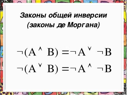 Выполни преобразование на основе закона общей инверсии. ¬ (А  В) =