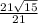 \frac{21\sqrt{15}}{21}