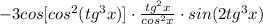 -3cos[cos^{2}(tg^{3}x)] \cdot \frac{tg^{2}x}{cos^{2}x} \cdot sin(2tg^{3}x)