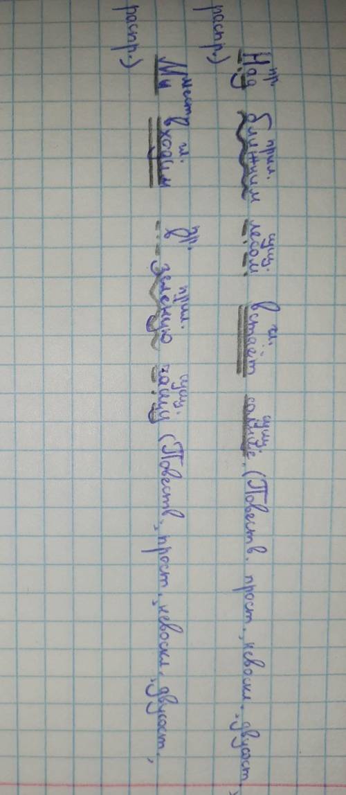 1) Над ближним лесом встаёт солнце. 2) Мы входим в зелёную чащу. сделать полный синтаксический разб