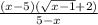 \frac{(x-5)(\sqrt{x-1}+2)}{5-x}