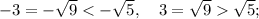 -3=-\sqrt{9}\sqrt{5};