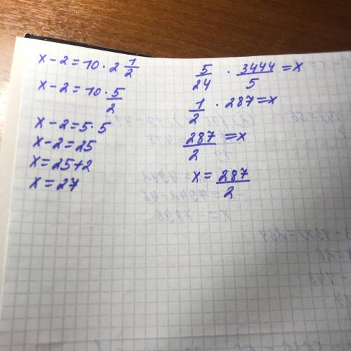 1) 35÷x=8÷242)5,4÷12x=5÷1,63)(x-2)÷5=2 1/2÷1/24)12,3÷6=0,8x÷56