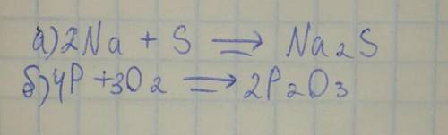 Составьте уравнения химических реакций получения из простых веществ соединений | 4 номер а) Na2Sб) P