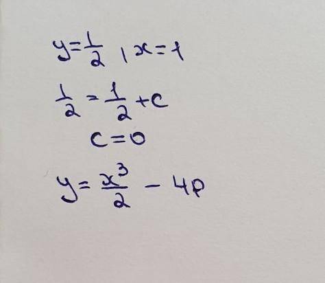 Найти частное решение линейного уравнения xy'-y'=x^3, если y=1/2 при x=1 решить данный пример