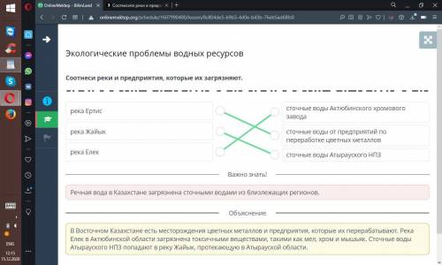Соотнесите реки и предприятия которые их загрязняют.