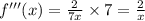 f'''(x) = \frac{2}{7x} \times 7 = \frac{2}{x}