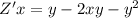 Z'x = y - 2xy - {y}^{2}