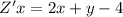 Z'x = 2x + y - 4