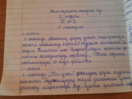 Мәтінді тыңдап оның көтерген басты мәселесін өз сөзіңізбен түсіндіріңіз Жұбыңыздың айтқан негізгі жә