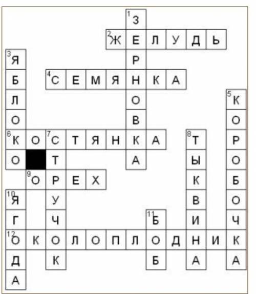 Кроссворд на тему цветок соцветие плод 10 слов​