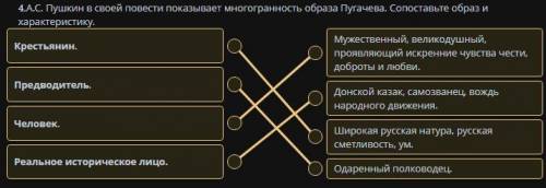 4.А.С. Пушкин в своей повести показывает многогранность образа Пугачева. Сопоставьте образ и характе