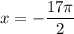 x=-\dfrac{17\pi }{2}