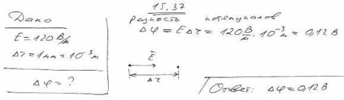 напряженность однородного электрического поля в некоторой точке равен 120 в / м. Определить разность