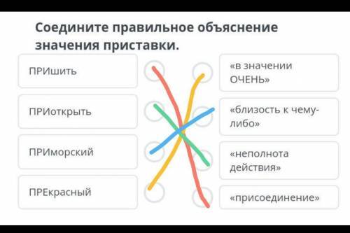 Соедините правильное объяснение значение приставки​