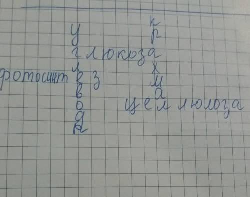 Составить кроссворд из слов: углеводы, фотосинтез(а), глюкоза, крахмал, целлюлоза