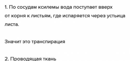 Путь воды из корня в листья- этоток. Передвижение органических веществ изво все органы- нисходящий т