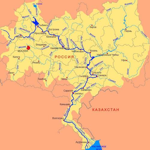 На территории Кировской области протекает река Вятка, которая является притоком реки Волга. В какое