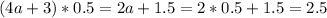 (4a+3)*0.5=2a+1.5=2*0.5+1.5=2.5