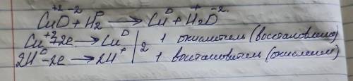 Расставьте коэффициенты методом электронного баланса в уравнении. CuO + H2 → Cu + H2O​