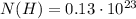 N(H)=0.13 \cdot 10^{23}