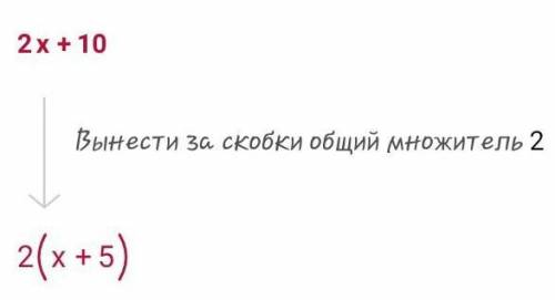 Вынесите общий множитель за скобки в выражении:2x +10​