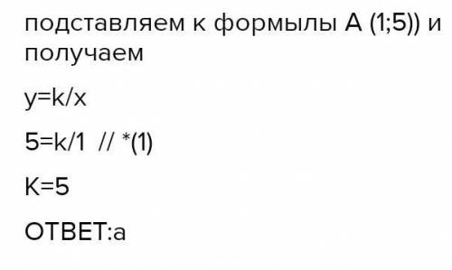 Найдите значение коэффициента k, если известно, что график функции проходит через точку с координата