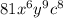 81{ x}^{6} {y}^{9} {c}^{8}