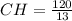 CH = \frac{120}{13}