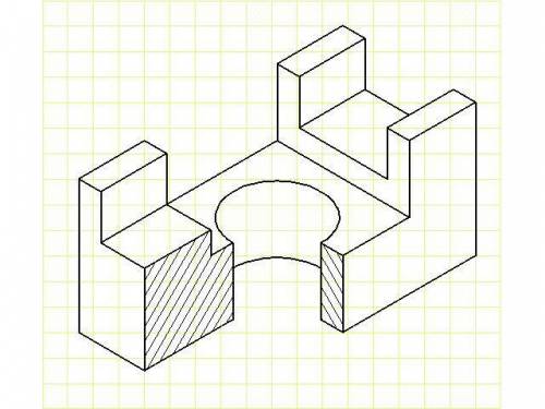 По чертежу детали выполнить её аксонометрическую проекцию с целесообразным вырезом.