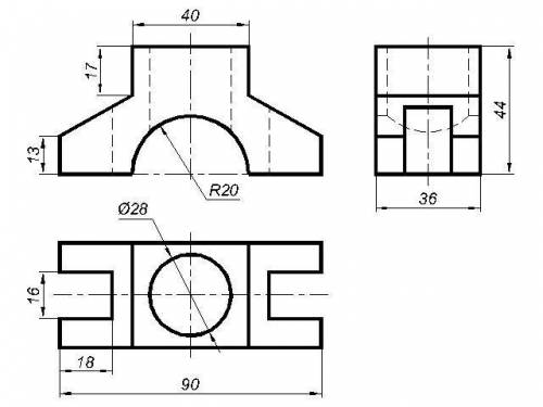 сделать 3 проекции по этим чертежам