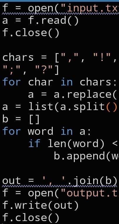 Python. Пусть дан файл в котором находиться предложение, состоящее из слов, пробелов и знаков препин