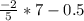 \frac{-2}{5} *7-0.5