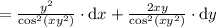 = \frac{y^2}{\cos^2(xy^2)}\cdot\mathrm{d}x + \frac{2xy}{\cos^2(xy^2)}\cdot\mathrm{d}y