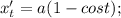 x'_t = a(1-cost);