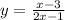 y = \frac{x - 3}{2x - 1}