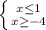 \left \{ {{x\leq 1} \atop {x\geq -4}} \right.