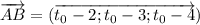 \overrightarrow {AB}=(\overrightarrow {t_0-2;t_0-3;t_0-4})