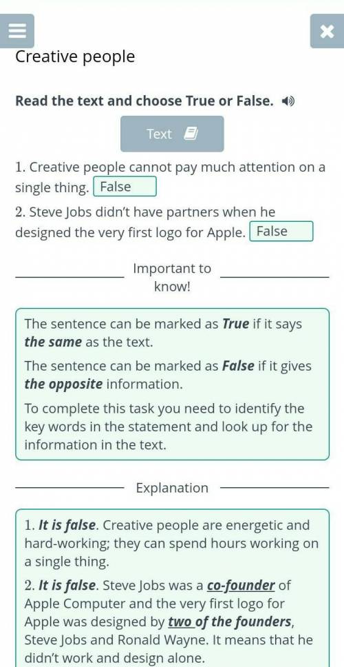 Creative people Read the text and choose True or False.1. Creative people cannot pay much attention