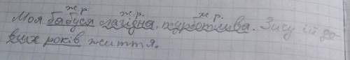 Моя бабуся лагідна, турботли зичу їй здоров'я та довгих рРозкажи про свою бабусПідкресли прикметнипо