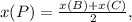 x(P)=\frac{x(B)+x(C)}{2 } ,