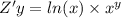 Z'y = ln(x) \times {x}^{y}