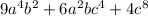 9a^{4} b^{2} +6a^{2} bc^{4} +4c^{8}