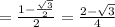 = \frac{1 - \frac{\sqrt{3}}{2}}{2} = \frac{2 - \sqrt{3}}{4}