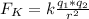 F_{K} = k \frac{q_{1} * q_{2} }{r^{2} }