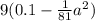 9(0.1 - \frac{1}{81} {a}^{2} )