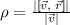 \rho=\frac{\left|[\vec{v},\; \vec{r}]\right|}{|\vec{v}|}