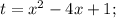 t=x^{2}-4x+1;