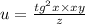 u = \frac{ {tg}^{2}x \times xy }{z} \\